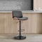 Armen Living Brock Adjustable Black Faux Leather and Walnut Wood Bar Stool with Black Base LCBCBAWABLBL - alternate 3